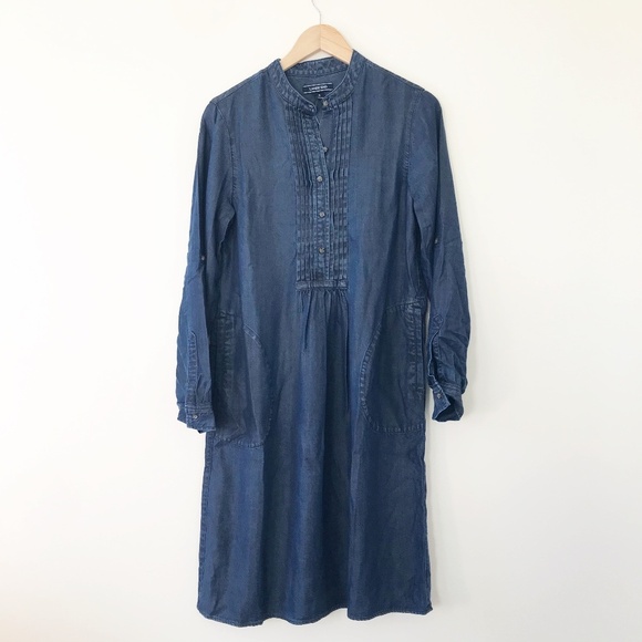 NEW Land's End Denim Midi Tunic Dress Size 8 - Picture 1 of 6